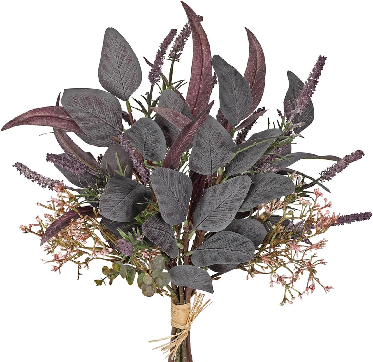 Fake Eucalyptus Bouquet Artificial Eucalyptus with Sage Leaves Faux Greenery Bush for Bathroom Kitchen Table Farmhouse Decoration
